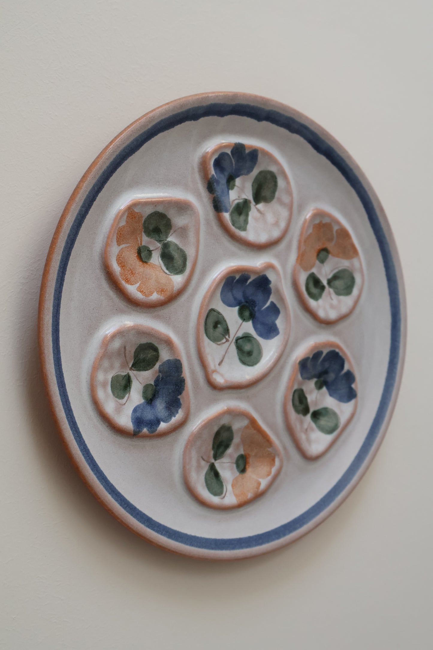 French Hand Painted Oyster Plate