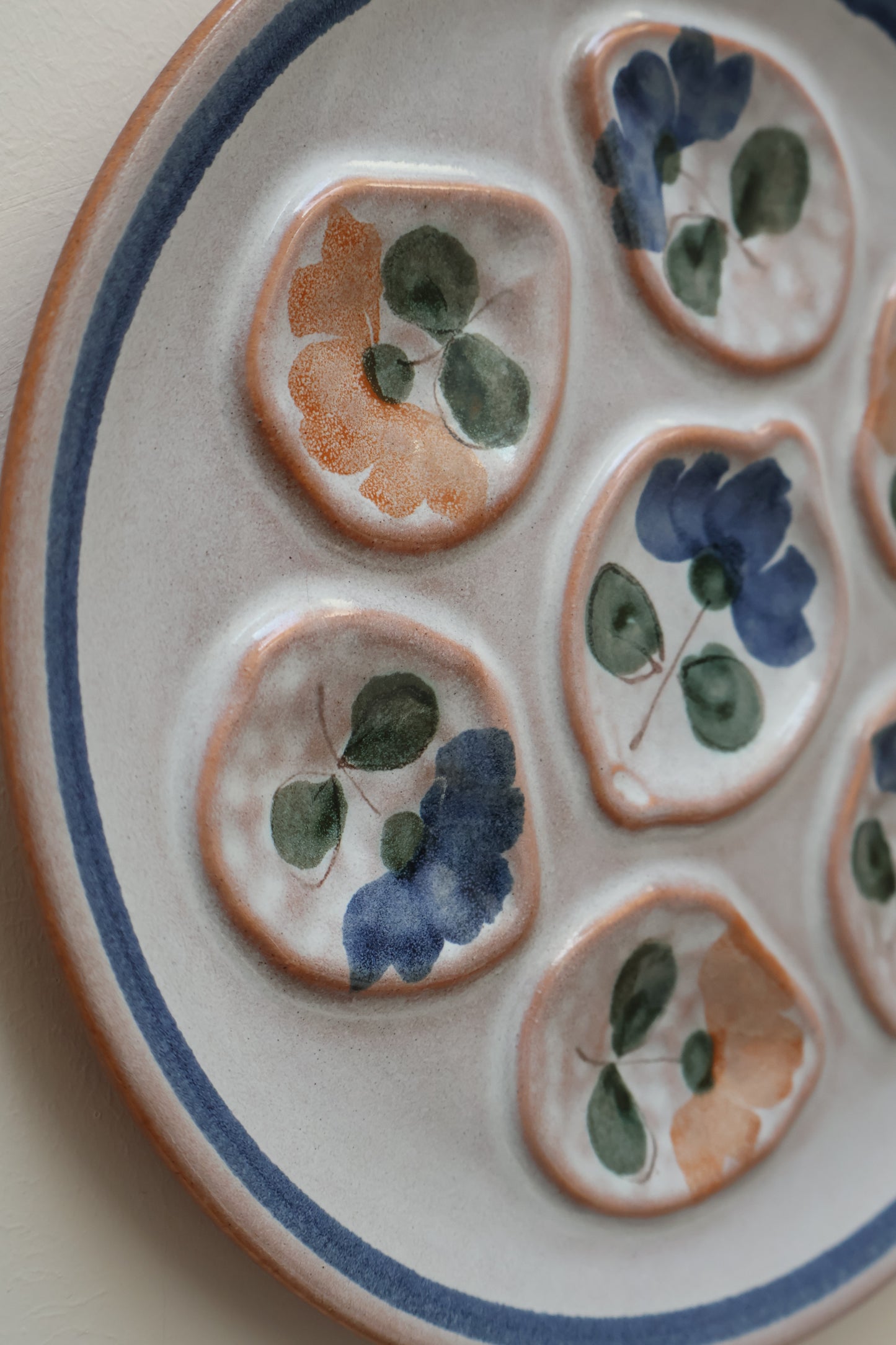 French Hand Painted Oyster Plate