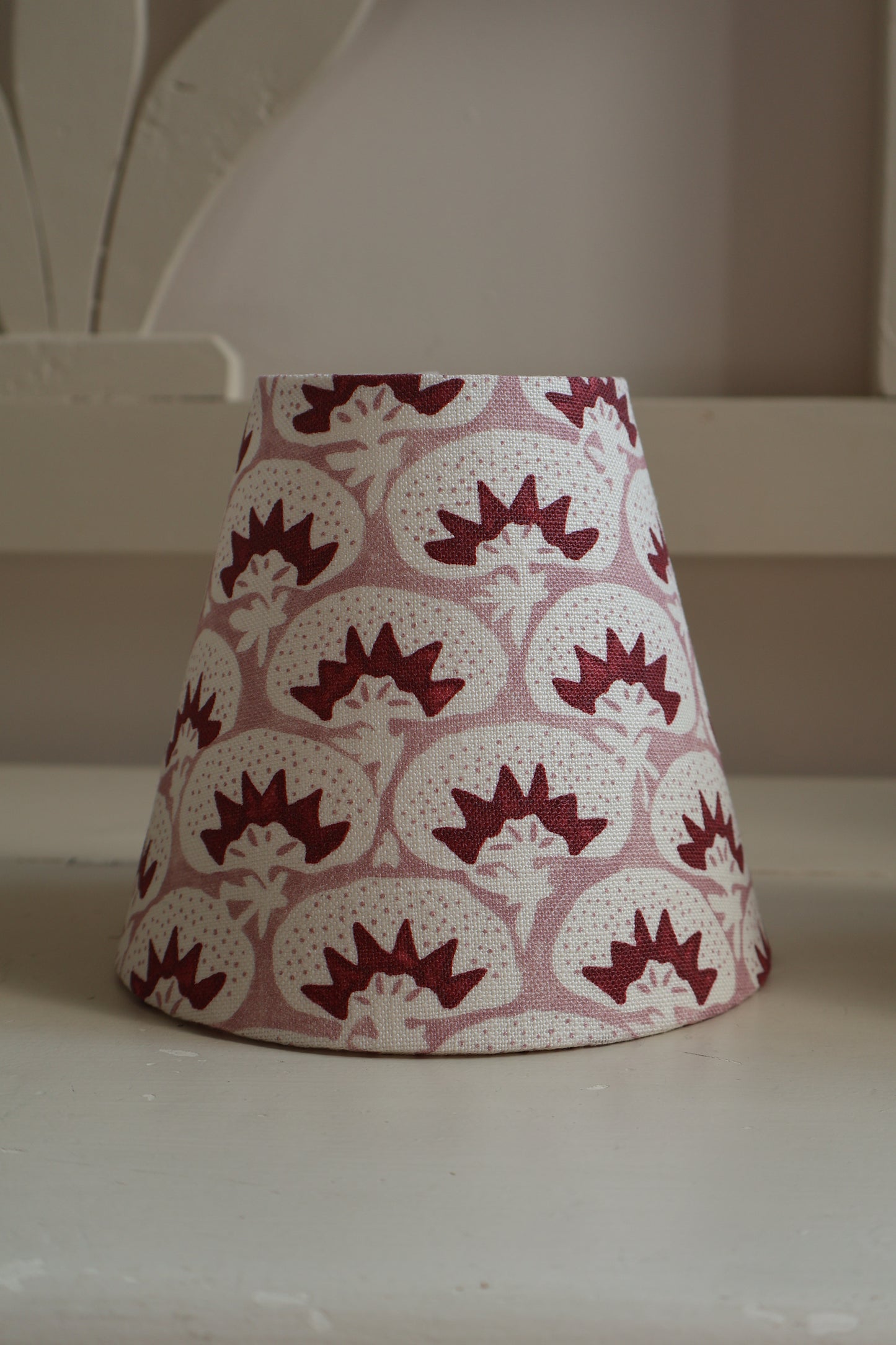 Handmade Laguna Print Linen Lampshade – Candle Clip Fitting