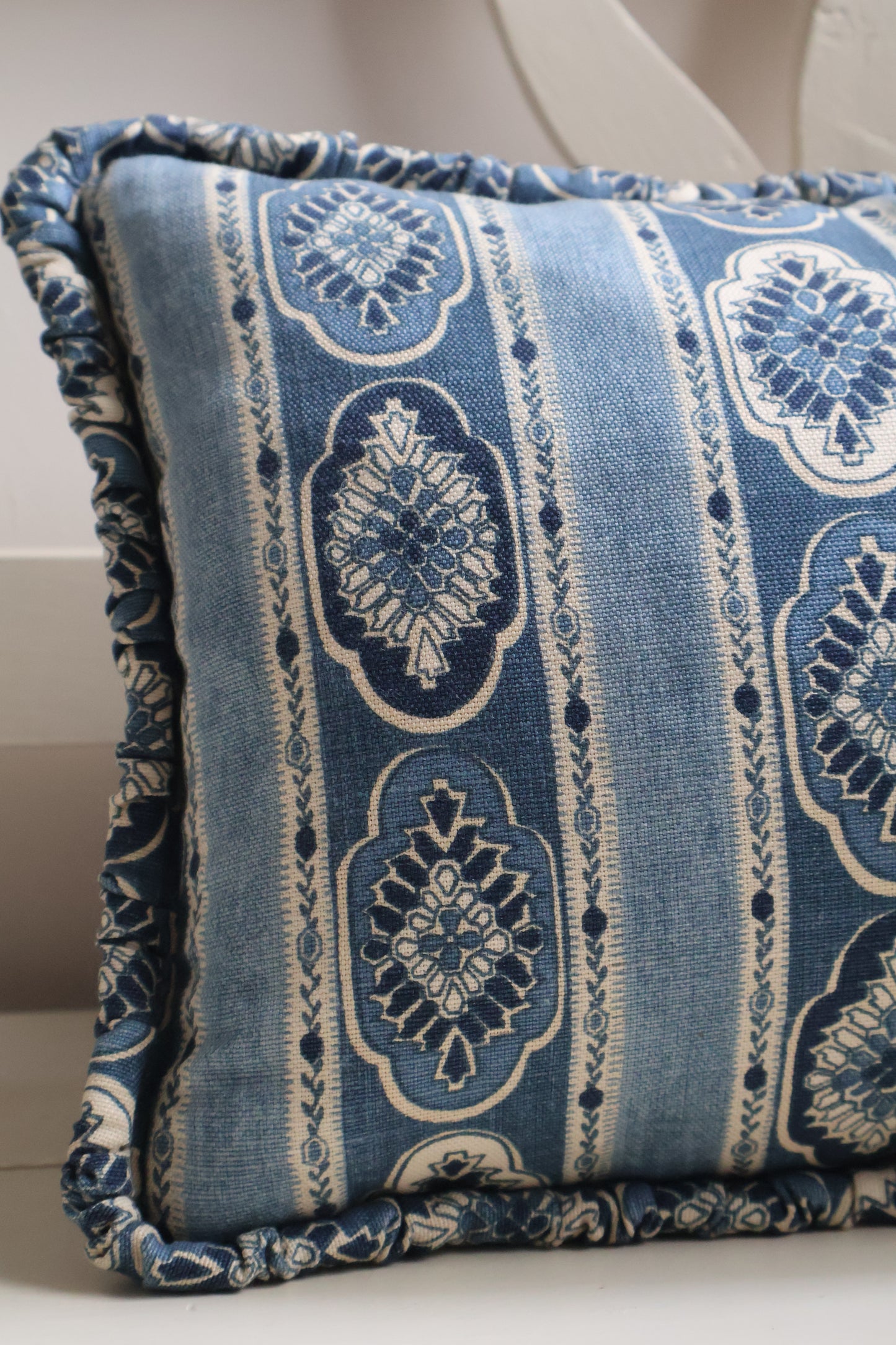 Elodie Indigo Patterned Cushion