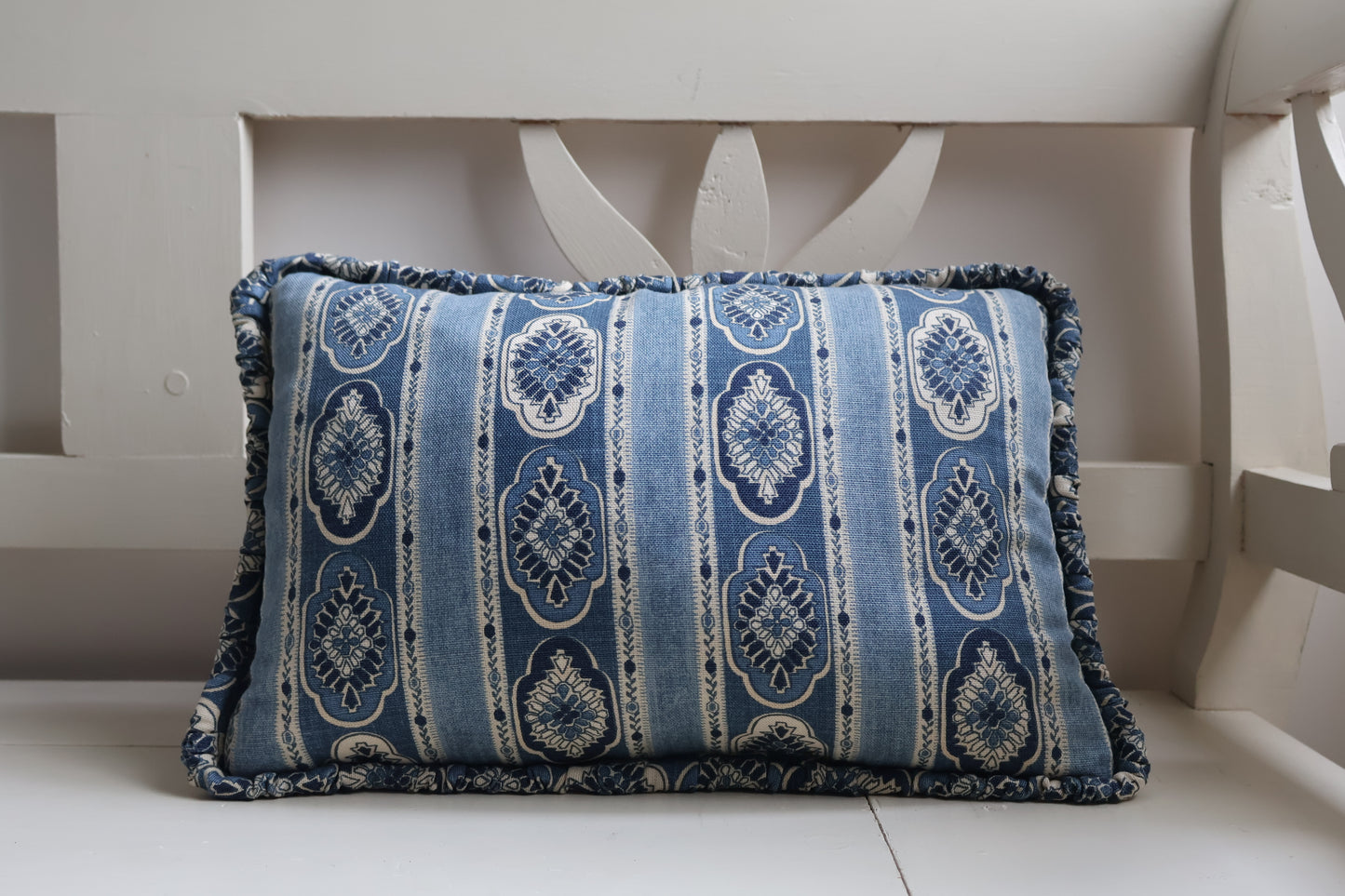 Elodie Indigo Patterned Cushion