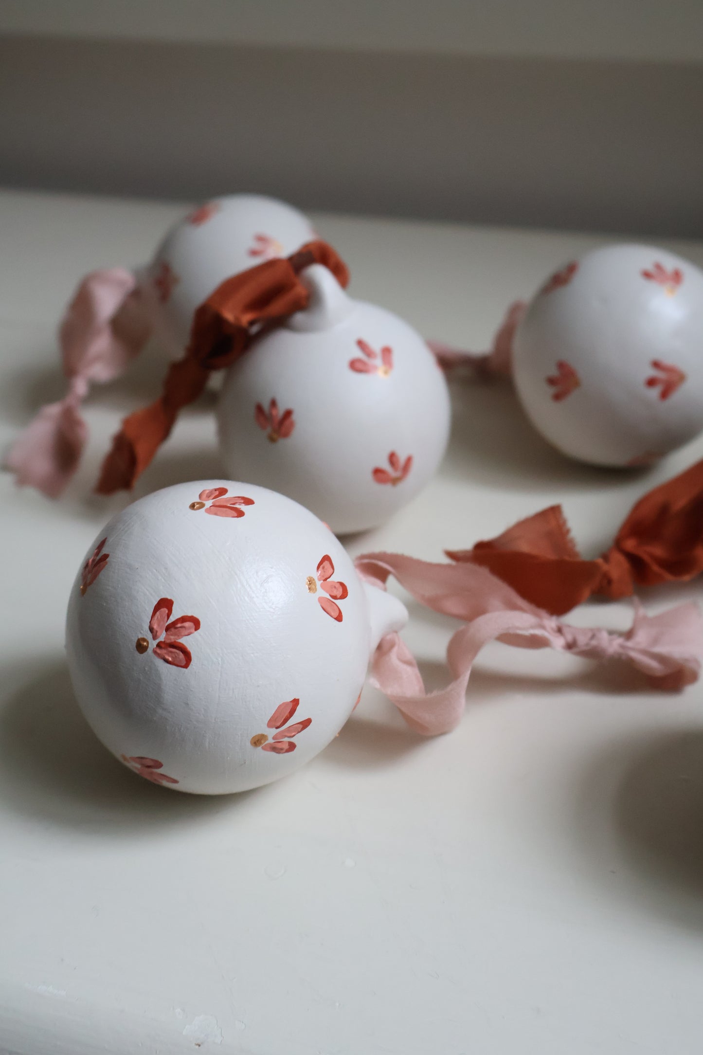 Saffron & Pink Floral Print Bauble
