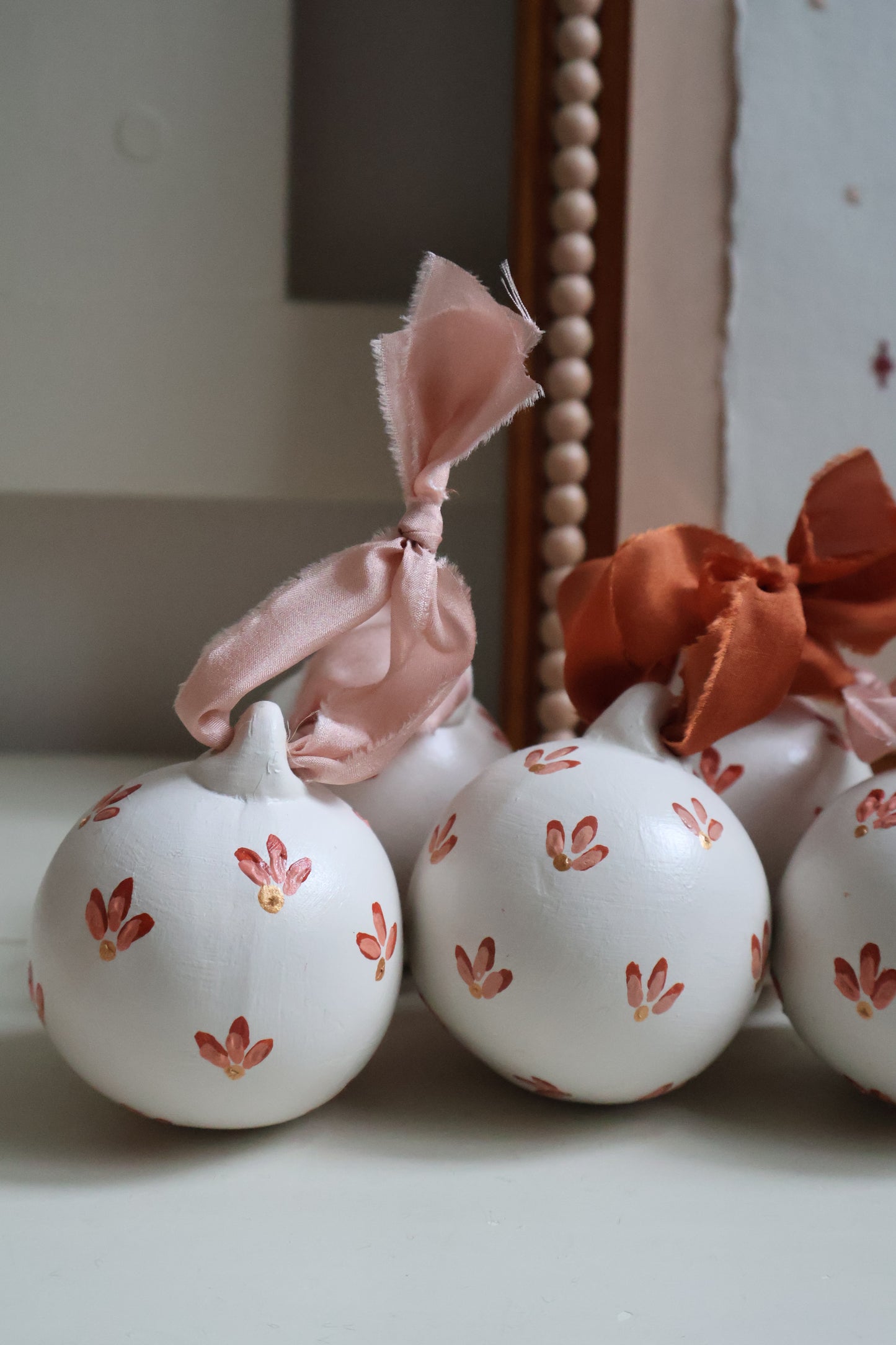 Saffron & Pink Floral Print Bauble