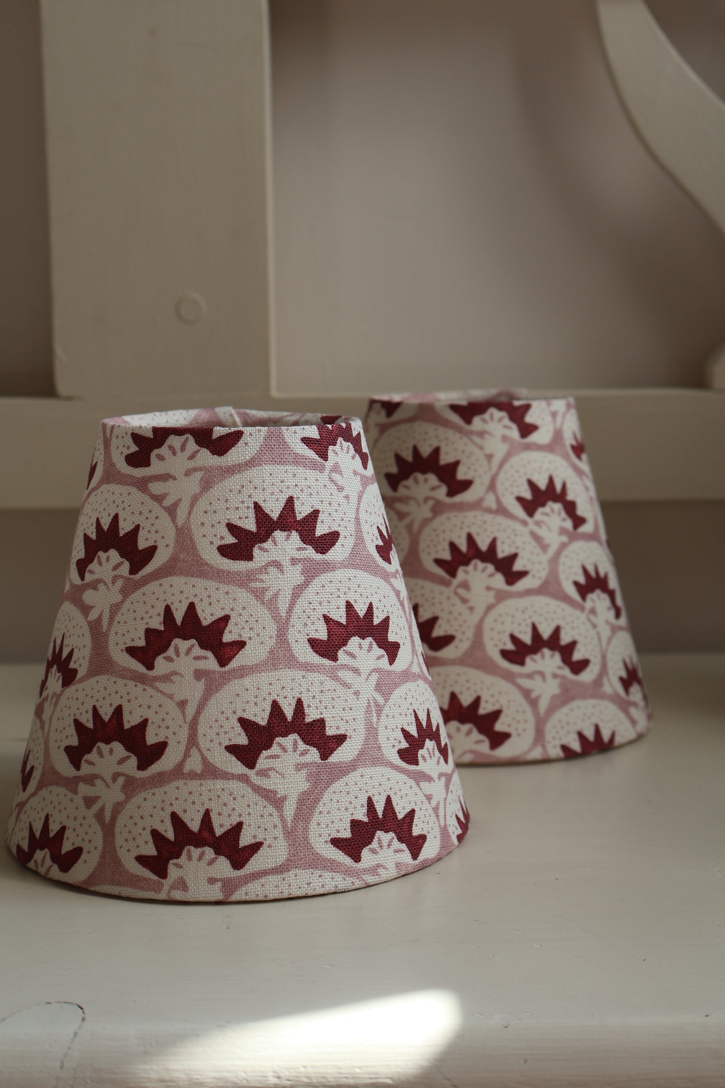 Handmade Laguna Print Linen Lampshade – Candle Clip Fitting