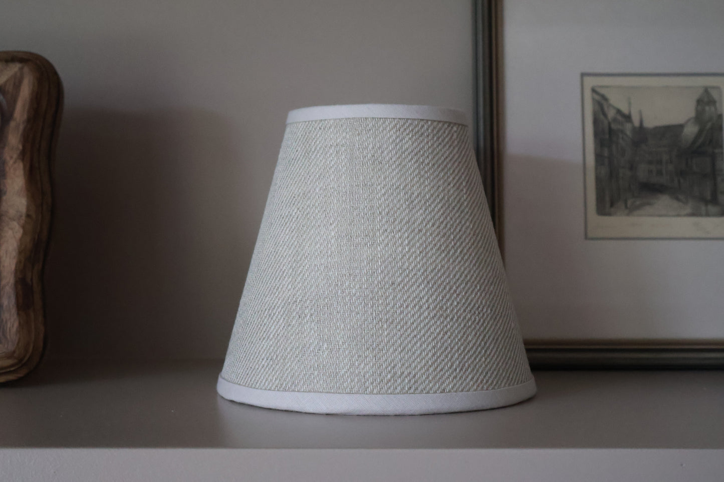 Handmade Natural Linen Lampshade – Candle Clip Fitting