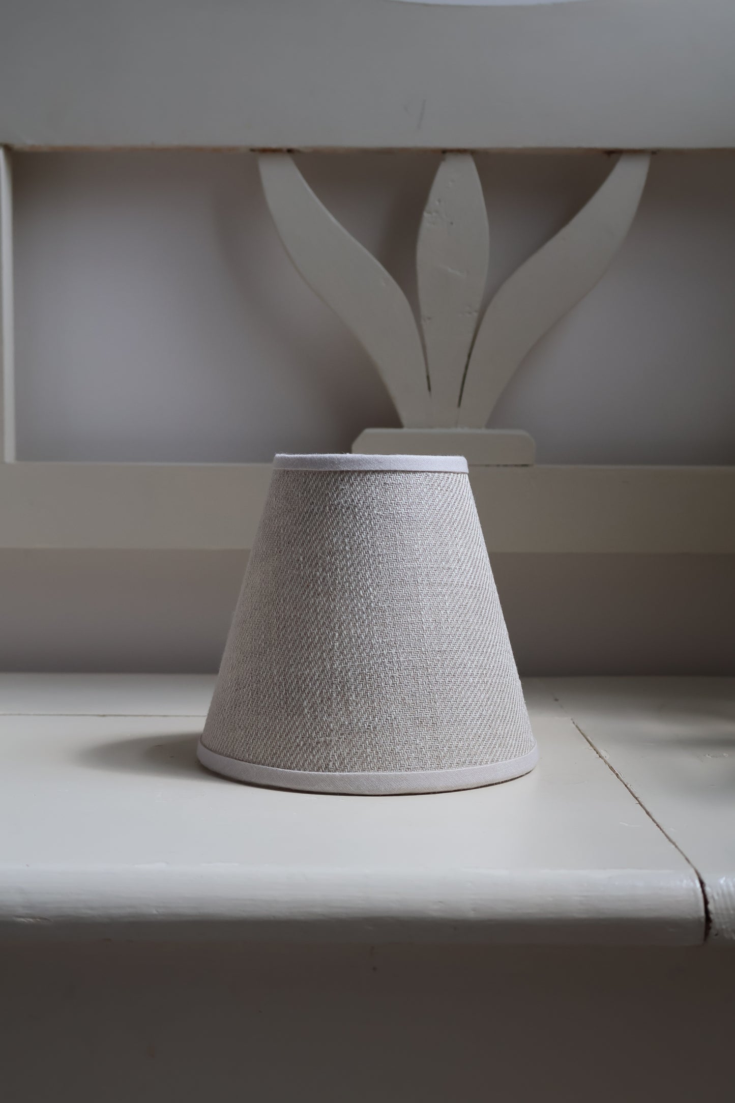 Handmade Natural Linen Lampshade – Candle Clip Fitting