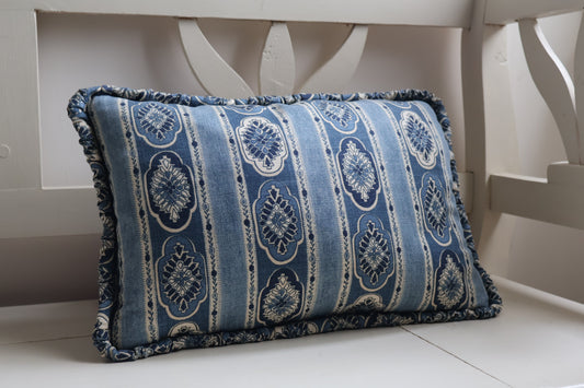 Elodie Indigo Patterned Cushion