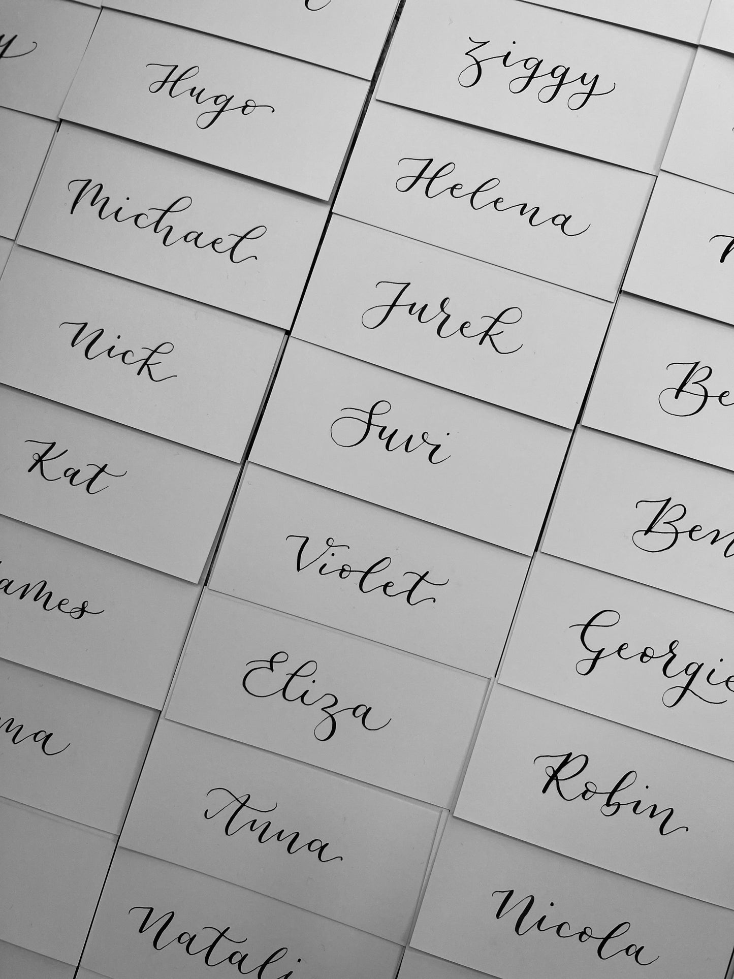 Handwritten Calligraphy Place Names